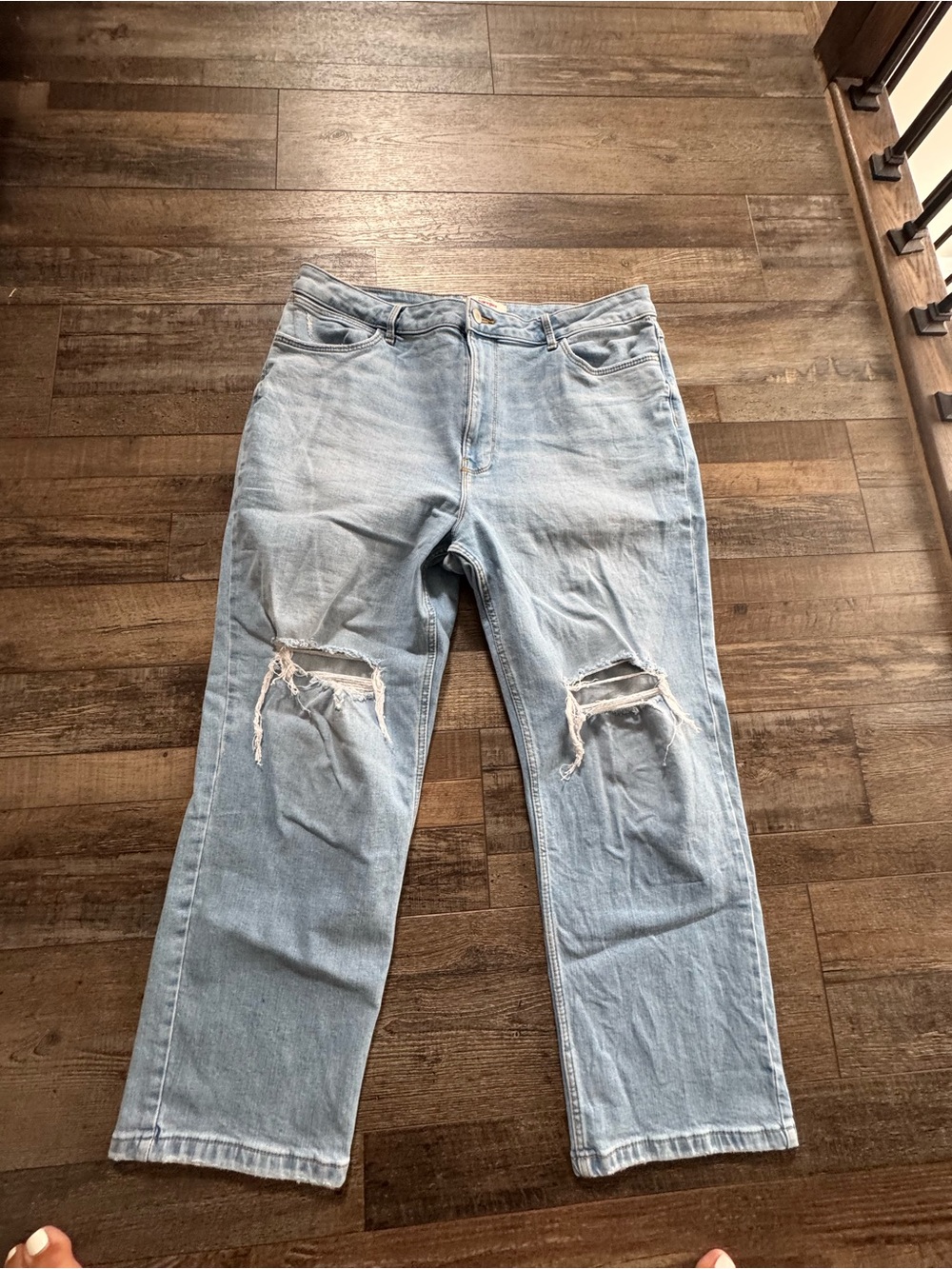Light Blue Distressed wrangler jeans